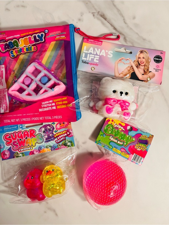 Sugar Swaps, Taba Jelly Other - Sugar Swaps Twinsies Chicks, Gummy Squish Ball, Lana’s Life Teddy Bear, Waffle